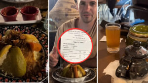 Turista mostra il costo di una cena in Marocco: il prezzo è sorprendente