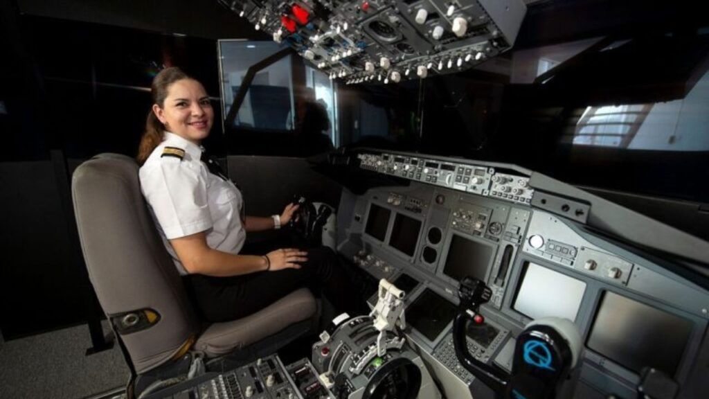 Donna pilota d'aereo