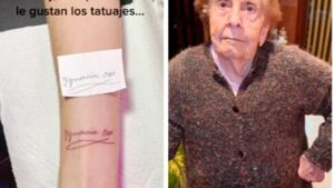 Un ragazzo si fa tatuare la firma di sua nonna e lei non riesce a trattenere le lacrime dall’emozione