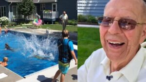 Uomo di 94 anni vince la solitudine aprendo una piscina per bambini nel suo quartiere: “sono la migliore compagnia del mondo”