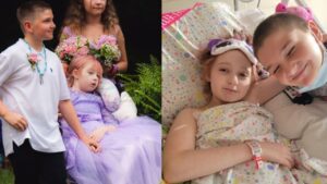 Bambina affetta da leucemia esaudisce il suo desiderio, “sposare” il suo fidanzatino di 10 anni (VIDEO)